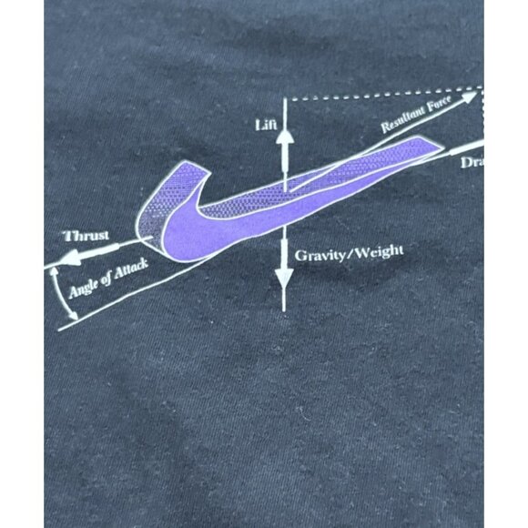 RARE-Nike T Shirt Men Size S Black Air O Dynamic Swoosh Tee Swept Wing Swoosh - Picture 2 of 7